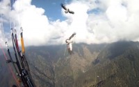 Paraglider versus eagle